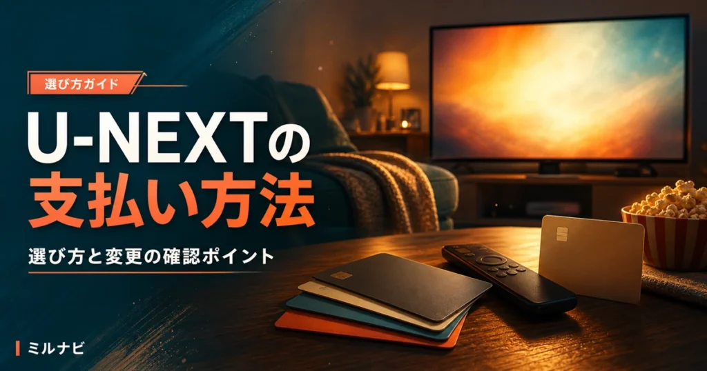 U-NEXTの支払い方法の選び方と変更手順を解説する記事のイメージ画像