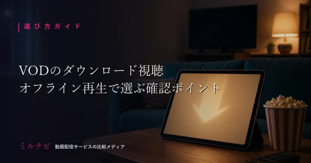VODのダウンロード視聴とオフライン再生の選び方を解説する記事のイメージ画像